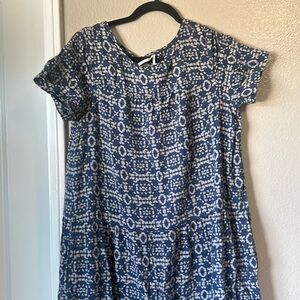 Anthropologie Merida Tiered Maxi Dress Blue Sized M